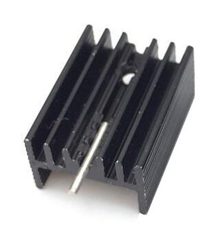Heatsink 21x15x10mm Aluminium zwart met pin voor TO-220